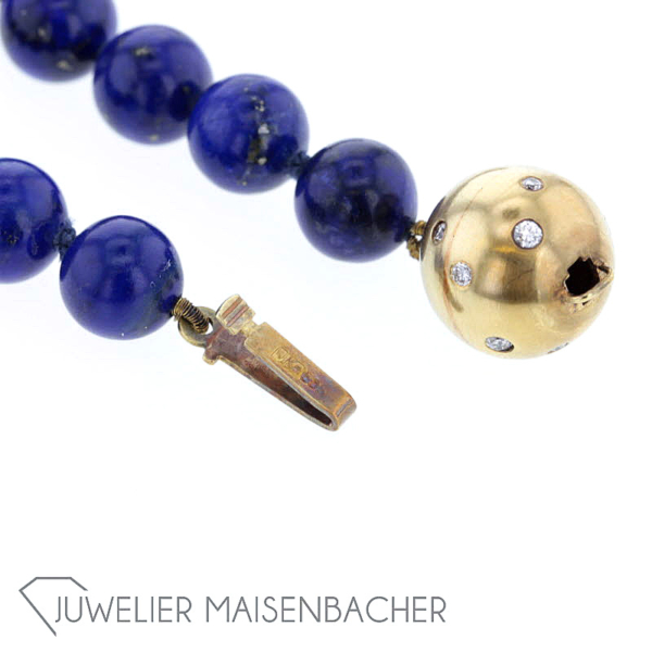 Kugel-Kette *Lapislazuli*, Tragelänge 80cm – Bild 4