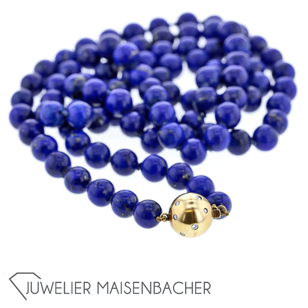 Kugel-Kette *Lapislazuli*, Tragelänge 80cm – Bild 5