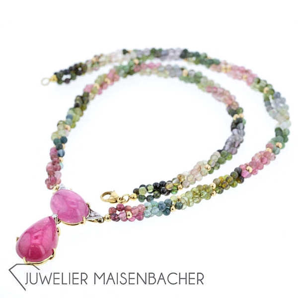 Handgefertigtes Turmalin-Collier, Tragelänge 45cm – Bild 13