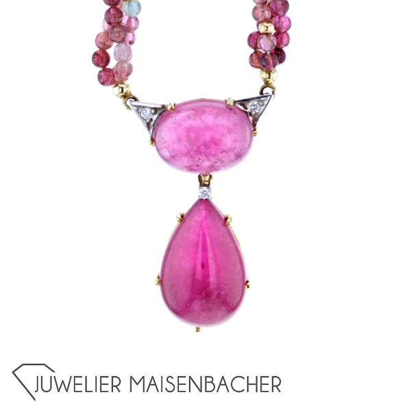 Handgefertigtes Turmalin-Collier, Tragelänge 45cm – Bild 11