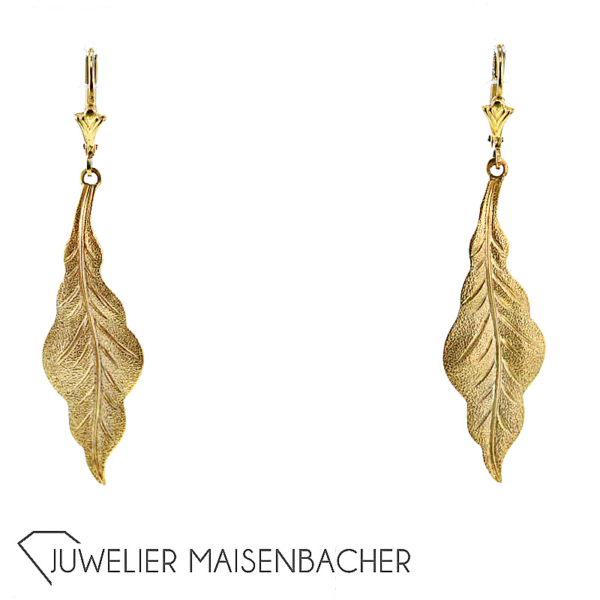 Ohrhänger Gelbgold *Blattmotiv* – Bild 4