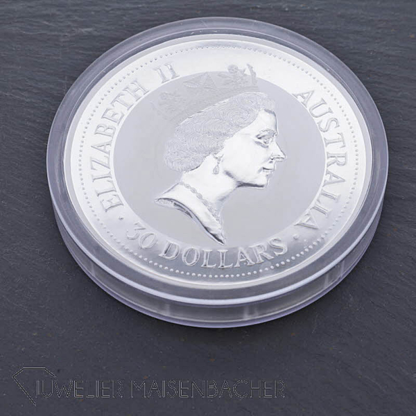 Silbermünze *Kookaburra* 999 Silber, 1 KG, 1992 – Bild 3