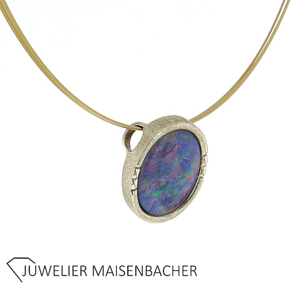 Anhänger mit Feueropal Triplette Gold – Bild 4