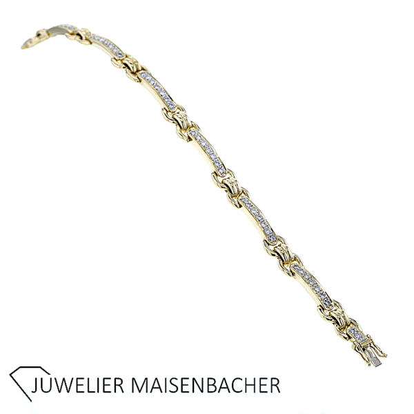 Außergewöhnliches Brillant Gliederarmband Gold – Bild 5