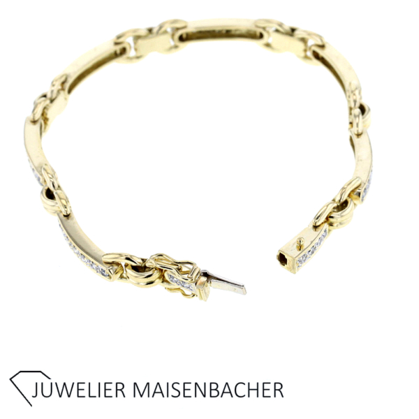 Außergewöhnliches Brillant Gliederarmband Gold – Bild 4
