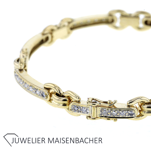 Außergewöhnliches Brillant Gliederarmband Gold