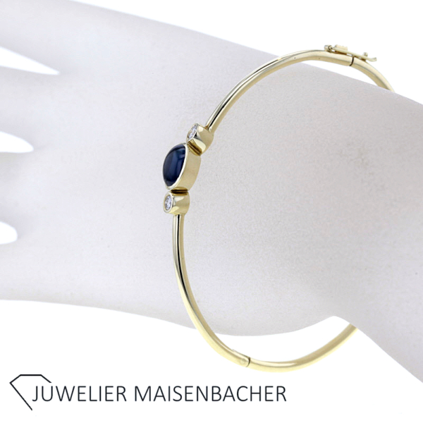 WEMPE Armreif mit Brillant und Saphir Gold