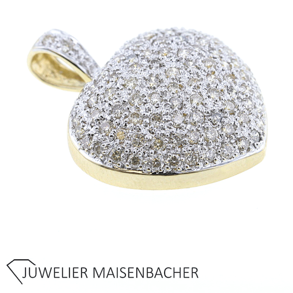 Herz-Anhänger mit Brillanten Pavé gefasst – Bild 4