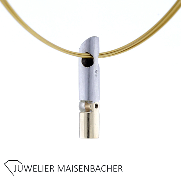 Solitär Stab-Brillant Anhänger Gold – Bild 3
