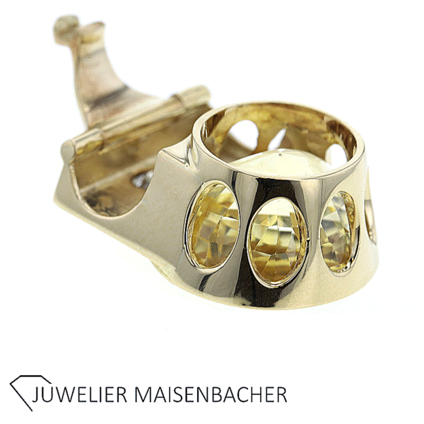 Vario-Clip Anhänger in 750/ Gelbgold mit Citrin und Brillant – Bild 6