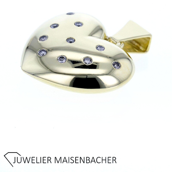 Herzanhänger mit Brillanten Gold – Bild 5