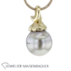 Anhänger mit wunderschöner Barock Perle und Diamant Gold – Bild 7