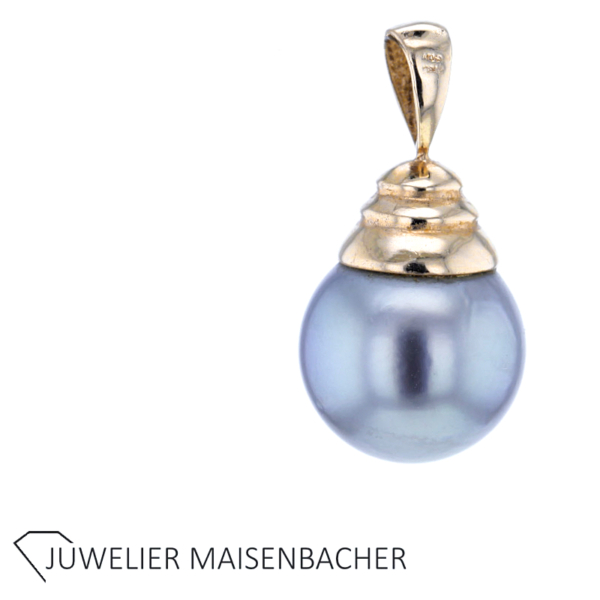 Klassischer Anhänger mit Tahiti Zuchtperle Gold – Bild 5