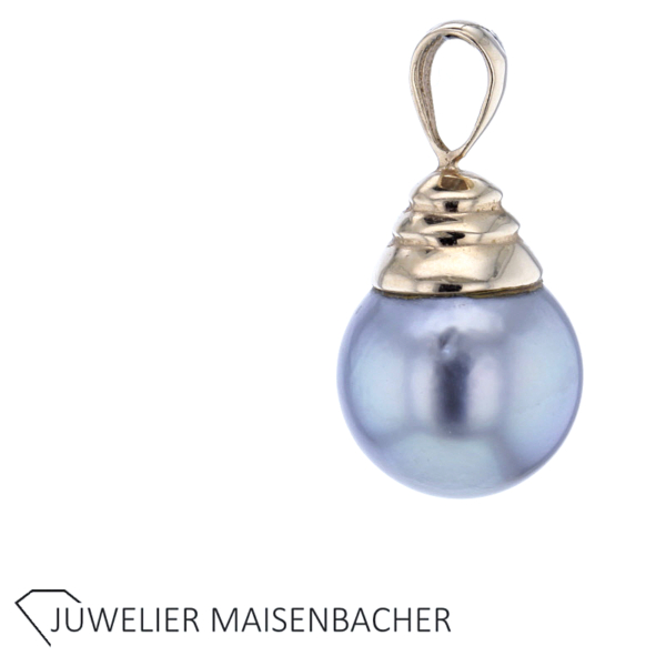 Klassischer Anhänger mit Tahiti Zuchtperle Gold – Bild 4
