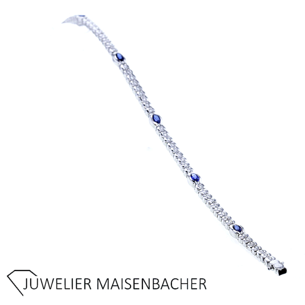 Tennisarmband/Armband mit Brillanten und Saphiren Gold – Bild 5