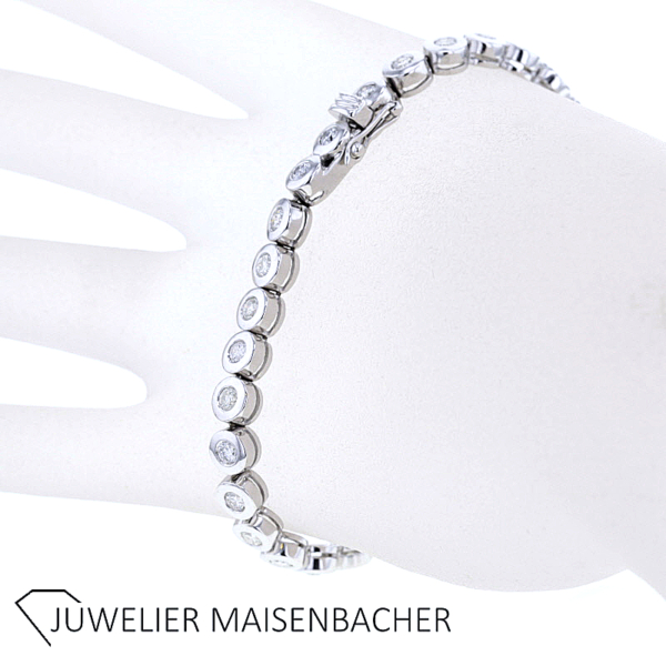 Klassisches Brillantarmband "Tennisarmband" Gold – Bild 6