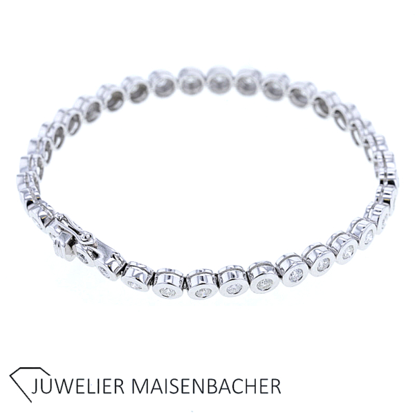 Klassisches Brillantarmband "Tennisarmband" Gold – Bild 7