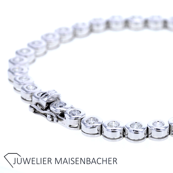 Klassisches Brillantarmband "Tennisarmband" Gold – Bild 8