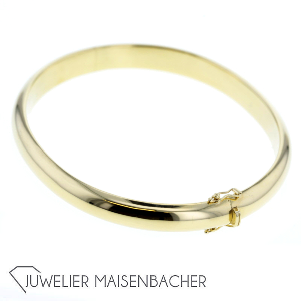 Klassischer Armreif Oval mit Klappschanier Gold – Bild 5