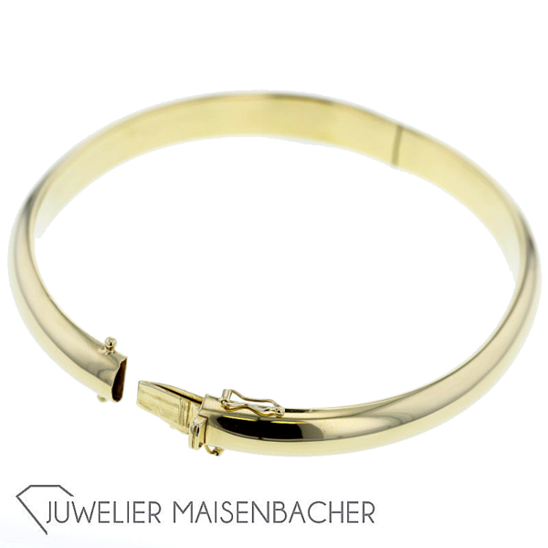 Klassischer Armreif Oval mit Klappschanier Gold – Bild 6