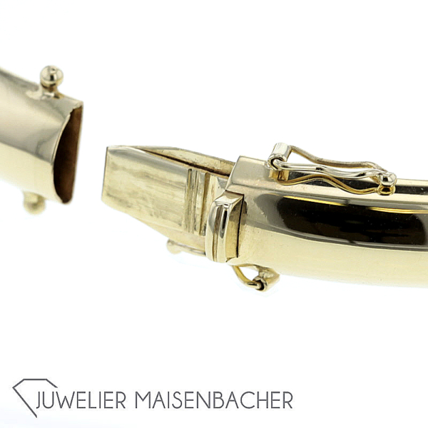 Klassischer Armreif Oval mit Klappschanier Gold – Bild 7
