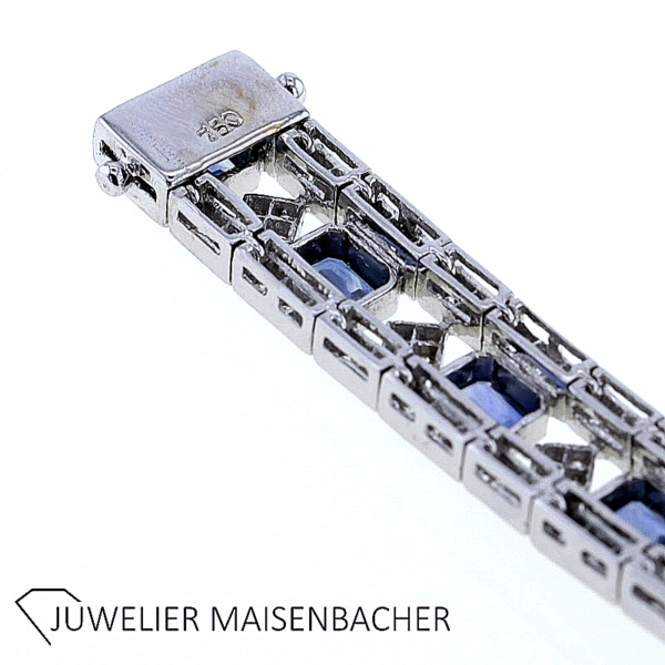 Saphir Brillant Armband in Weißgold – Bild 6