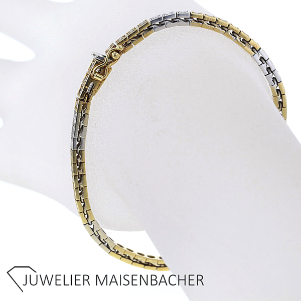 Elegantes Brillant Tennisarmband / Armband Gold – Bild 9
