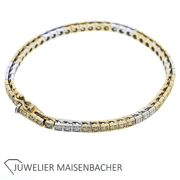 Elegantes Brillant Tennisarmband / Armband Gold – Bild 10