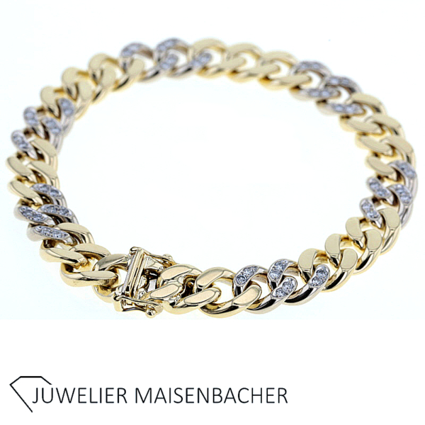 Massives Panzerarmband mit Brillanten Gold – Bild 7