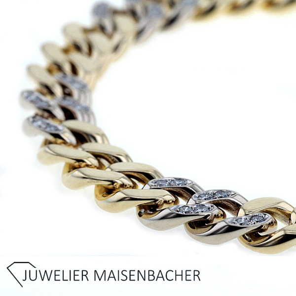 Massives Panzerarmband mit Brillanten Gold – Bild 9