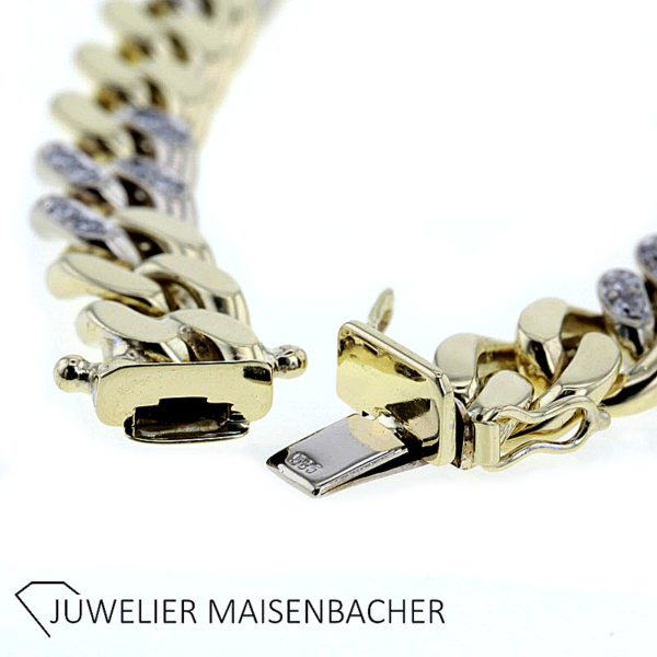 Massives Panzerarmband mit Brillanten Gold – Bild 10