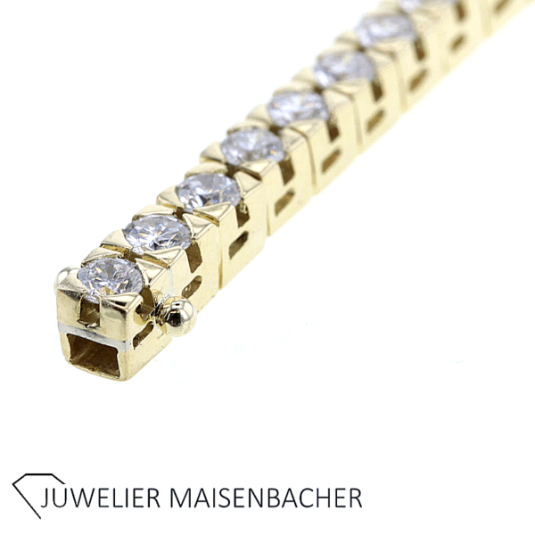 Riviére; klassisches Tennisarmband mit Brillanten Gold – Bild 7