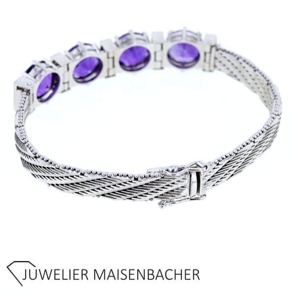 Klassisches Amethyst Diamant Armband – Bild 5