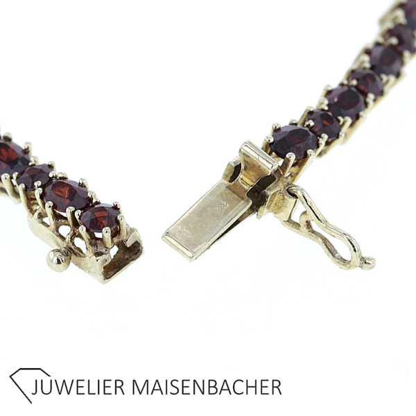 Klassisches Armband mit dunklen Granaten Gold – Bild 7
