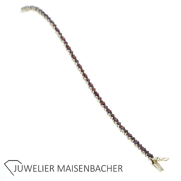 Klassisches Armband mit dunklen Granaten Gold – Bild 8