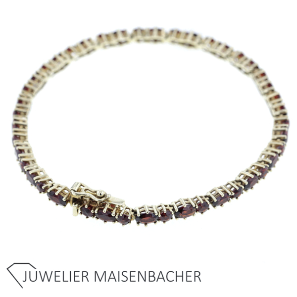 Klassisches Armband mit dunklen Granaten Gold – Bild 9