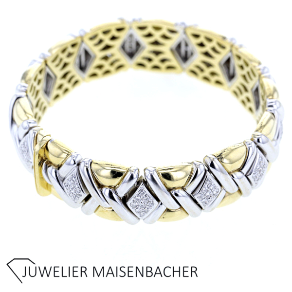 Außergewöhnliches massives Armband mit Brillanten – Bild 6