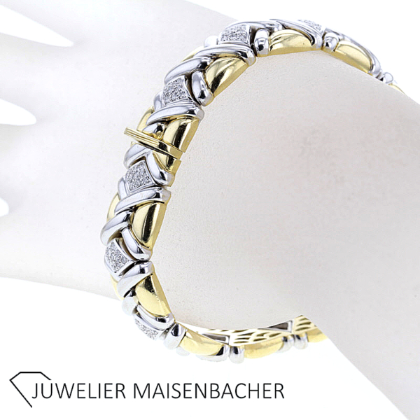Außergewöhnliches massives Armband mit Brillanten – Bild 9