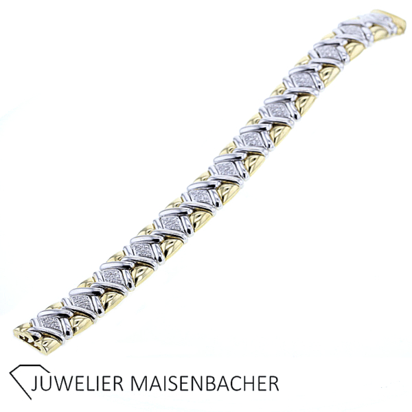 Außergewöhnliches massives Armband mit Brillanten – Bild 10