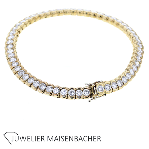 Brillantarmband Handarbeit Tennisarnband Gold – Bild 3