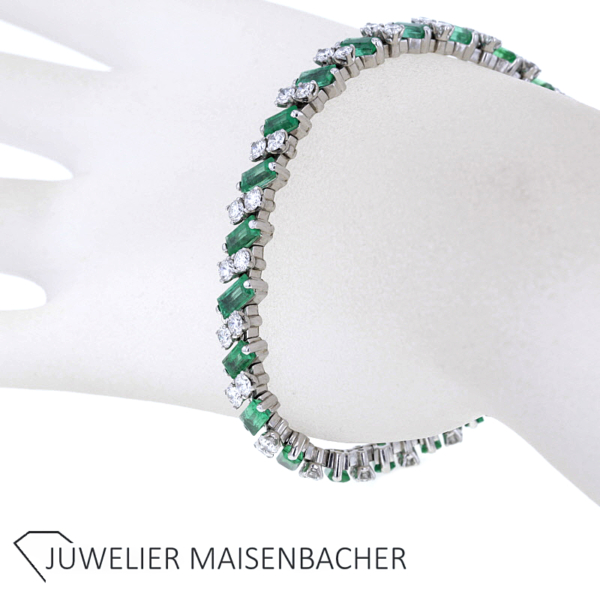 Exquisites Armband mit Smaragd und Brillanten Gold