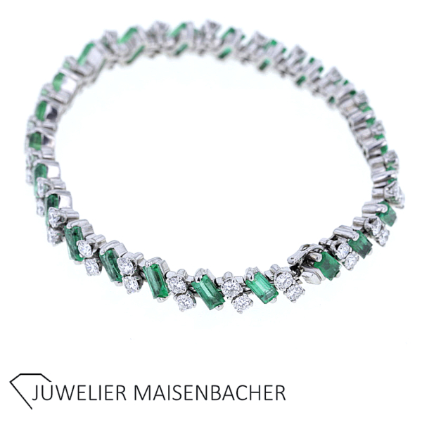 Exquisites Armband mit Smaragd und Brillanten Gold – Bild 2