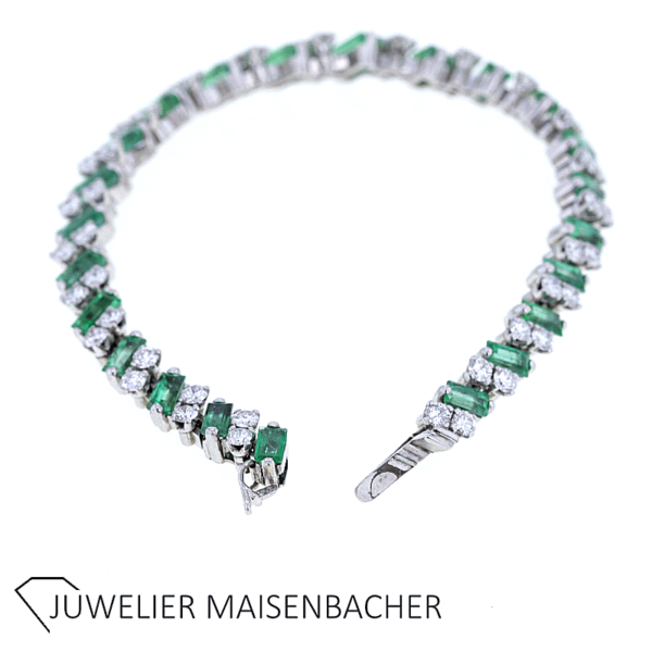 Exquisites Armband mit Smaragd und Brillanten Gold – Bild 3