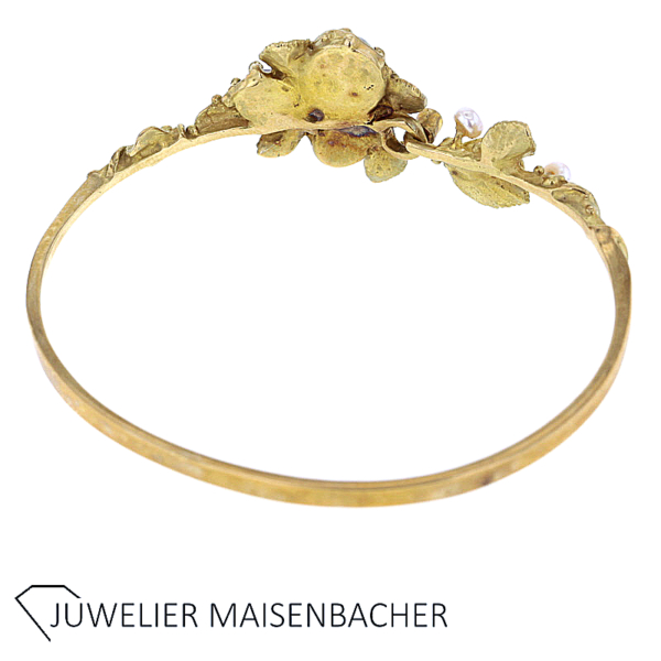 UNIKAT Armreif mit Brillant, Edelsteinen und Zuchtperle Gold – Bild 5