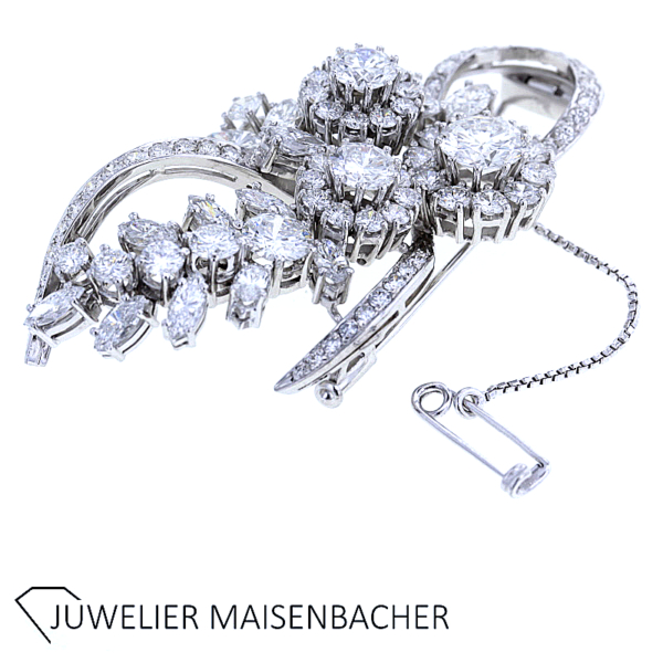 Exklusive Brosche mit strahlenden Brillanten und Diamanten Gold – Bild 8