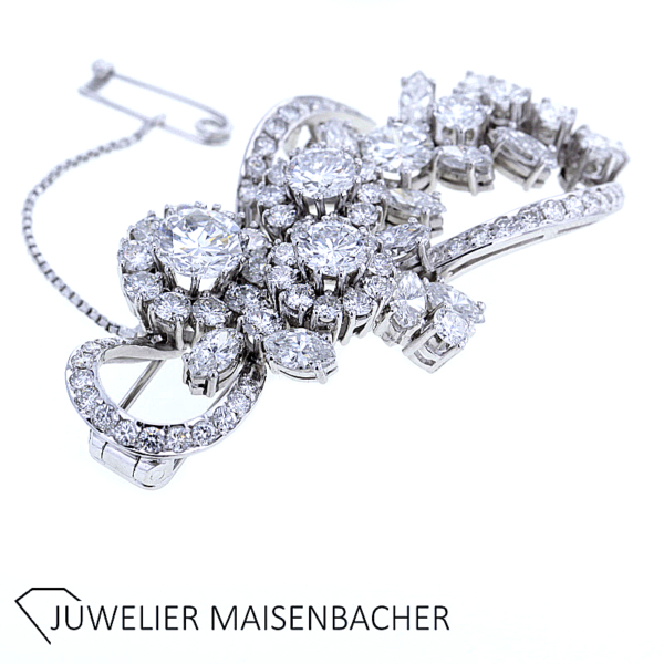 Exklusive Brosche mit strahlenden Brillanten und Diamanten Gold – Bild 10