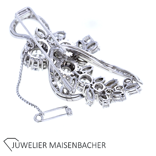 Exklusive Brosche mit strahlenden Brillanten und Diamanten Gold – Bild 11