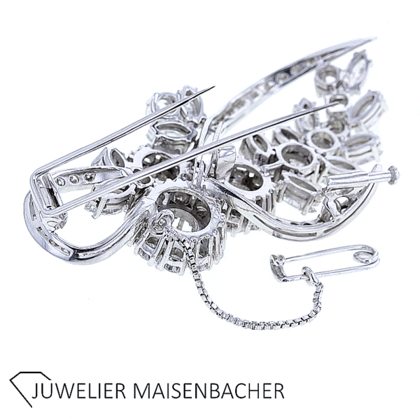Exklusive Brosche mit strahlenden Brillanten und Diamanten Gold – Bild 12