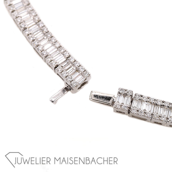 Diamanten Collier in 750/- Weißgold mit 2097 Baguette Diamanten – Bild 9