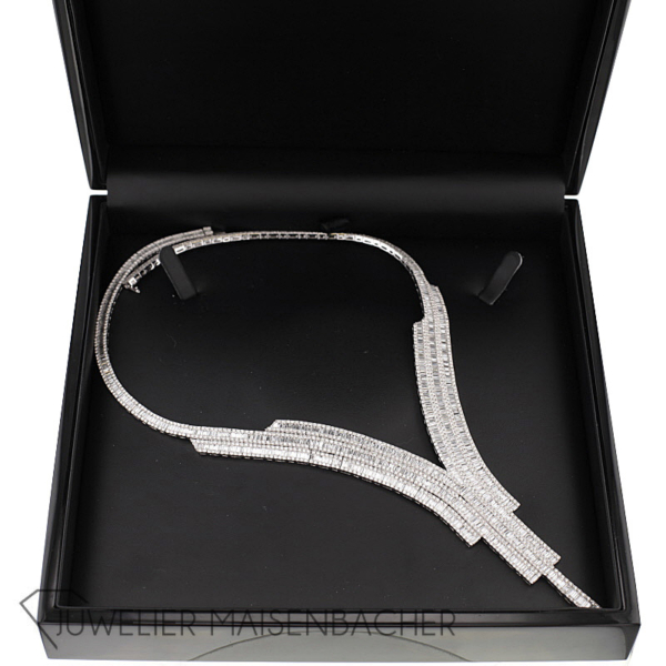 Diamanten Collier in 750/- Weißgold mit 2097 Baguette Diamanten – Bild 10
